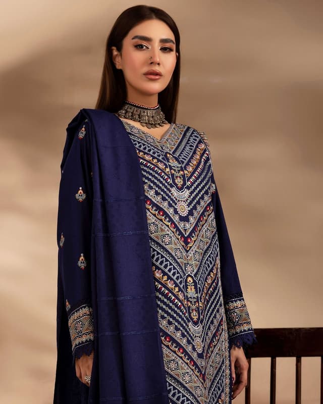 Midnight Royale Embroidered 3-Piece Unstitched Suit product image
